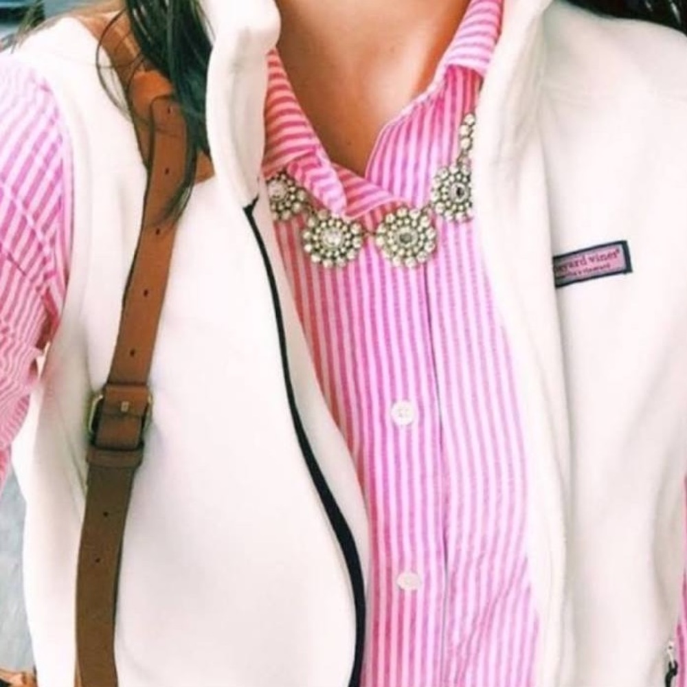 J Crew Pink & White Stripe Button Down